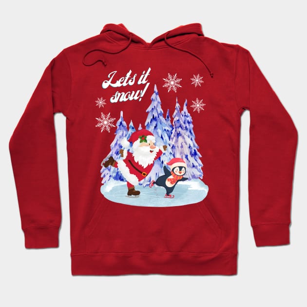 SKATING WITH SANTA Hoodie by Dot68Dreamz